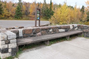 Bench on the terrace at Split Rock Overlook